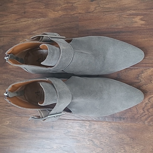 Aquatalia Gray Ankle Boots with Buckle - Picture 5 of 12